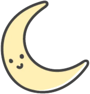 Smiling Crescent Moon Cartoon PNG image