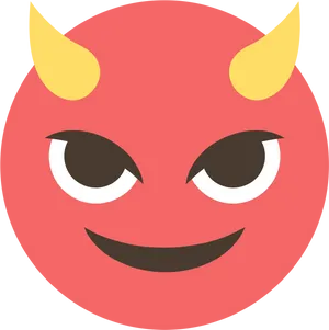 Smiling Devil Emoji Graphic PNG image