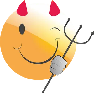 Smiling Devil Emoji Illustration PNG image