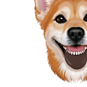 Smiling Dog Face Clipart Png 06212024 PNG image