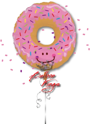 Smiling Donut Balloon Illustration PNG image