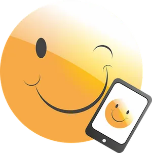 Smiling Emoji Mobile Graphic PNG image