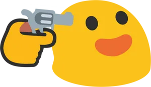 Smiling Emoji With Gun PNG image
