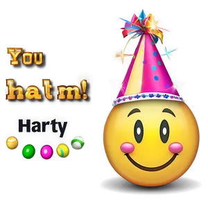 Smiling Emoji With Party Hat PNG 05242024 PNG