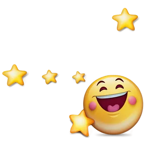 Smiling Emoji With Stars PNG 05242024