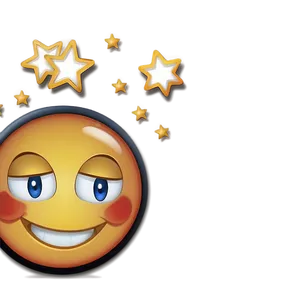 Smiling Emoji With Stars PNG Yrb72 PNG