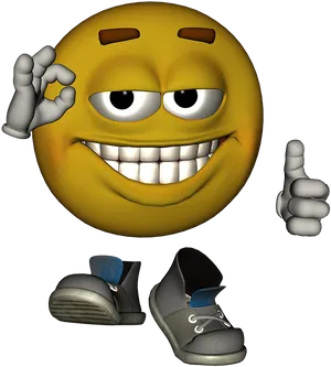 Smiling_ Emoji_ With_ Sunglasses_ And_ Shoes.png PNG image