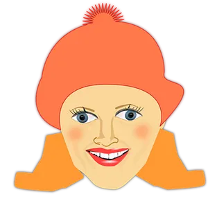 Smiling Face Orange Hat Illustration