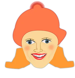 Smiling Face Orange Knit Hat PNG image