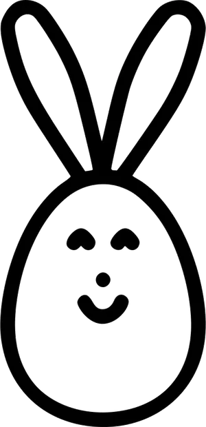 Smiling Facewith Bunny Ears Line Art PNG image