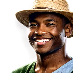 Smiling Farmer PNG Qab