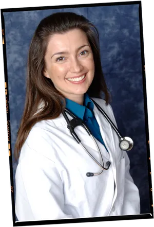 Smiling Female Doctorwith Stethoscope PNG image