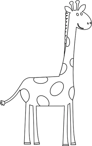 Smiling Giraffe Coloring Page PNG image