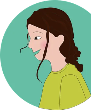 Smiling Girl Cartoon Profile