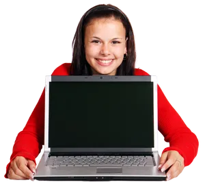 Smiling Girlwith Laptop