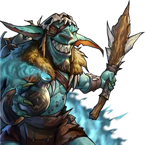Smiling Goblin Warrior PNG