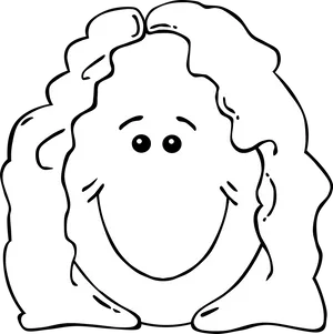 Smiling Grandma Cartoon Outline PNG image