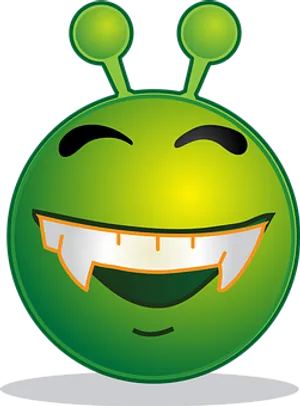 Smiling Green Alien Emoji PNG image