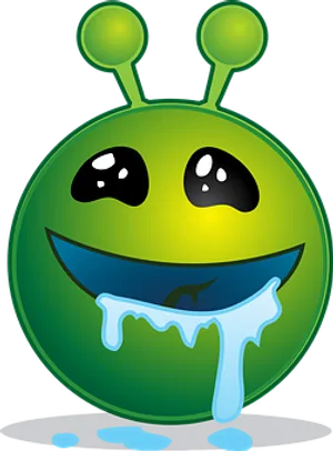 Smiling Green Alien Emoji