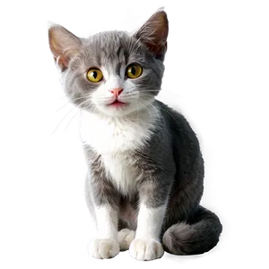 Smiling Grey Cat PNG 31 PNG