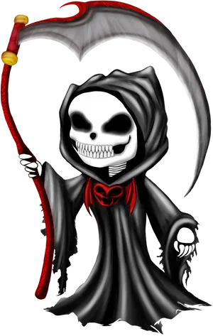 Smiling Grim Reaper Artwork PNG image
