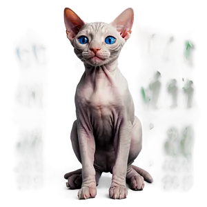Smiling Hairless Cat PNG 67