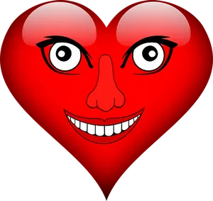 Smiling Heart Face Cartoon