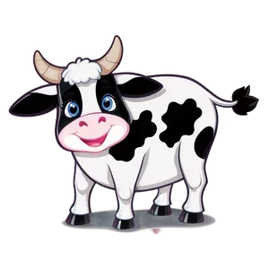 Smiling Heifer Character Png 06282024 PNG image