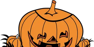 Smiling Jack O Lantern Halloween PNG image