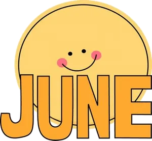 Smiling June Calendar Graphic PNG image