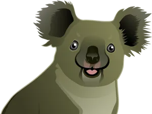 Smiling Koala Cartoon Illustration PNG image