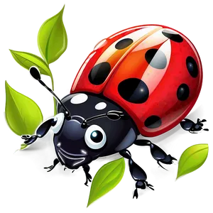 Smiling Ladybug Cartoon PNG 2