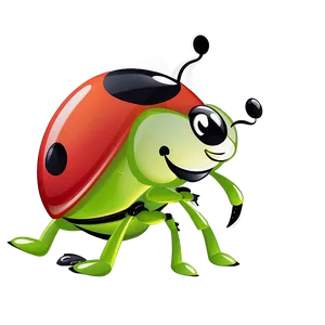 Smiling Ladybug Cartoon PNG 86