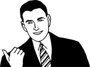 Smiling Man Blackand White Vector