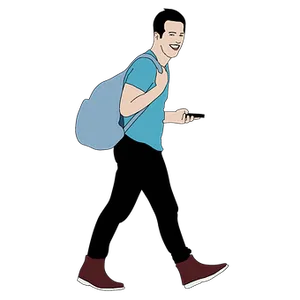Smiling Man Carrying Backpack