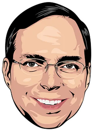 Smiling Man Cartoon Portrait