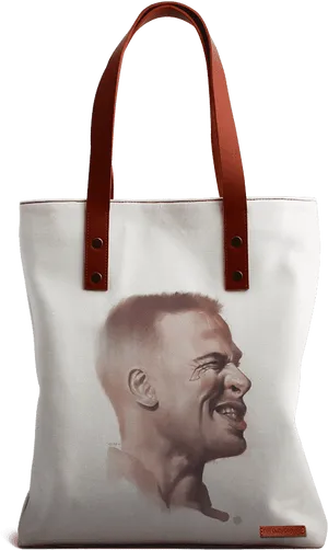 Smiling Man Tote Bag PNG image