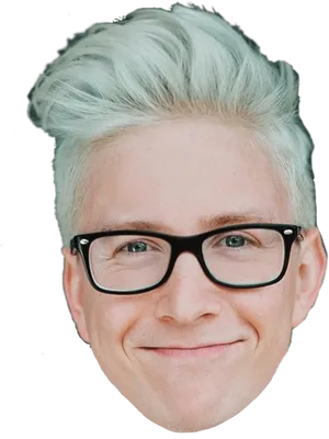Smiling Man With Silver Hairand Glasses PNG image