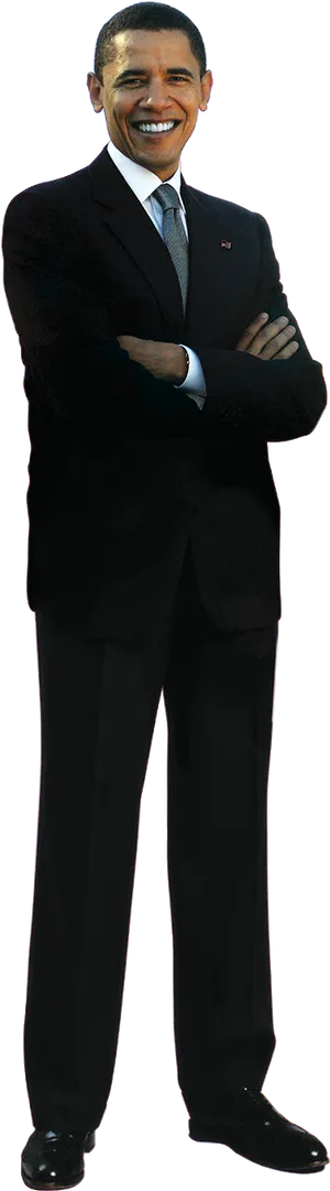 Smiling Manin Suit Standing PNG image