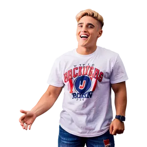 Smiling Manin White T Shirt PNG