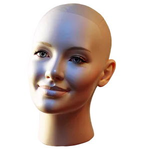 Smiling Mannequin Head Design PNG 06282024