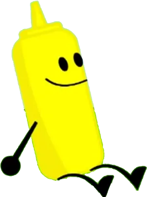 Smiling Mustard Bottle Cartoon