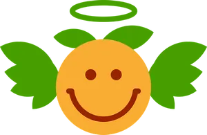 Smiling Orange Angel Graphic PNG image