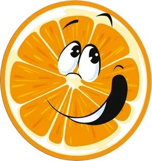 Smiling Orange Cartoon PNG image