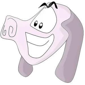 Smiling Pink Cartoon Character