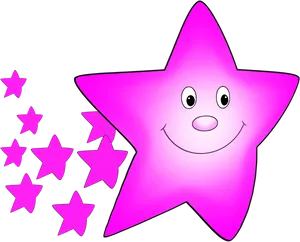 Smiling Pink Star Cartoon PNG image