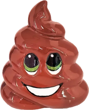 Smiling Poop Emoji Figurine PNG image