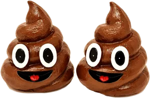 Smiling Poop Emoji Figurines PNG image