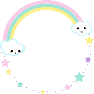 Smiling Rainbowand Stars Graphic PNG image