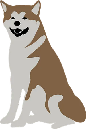 Smiling Shiba Inu Cartoon